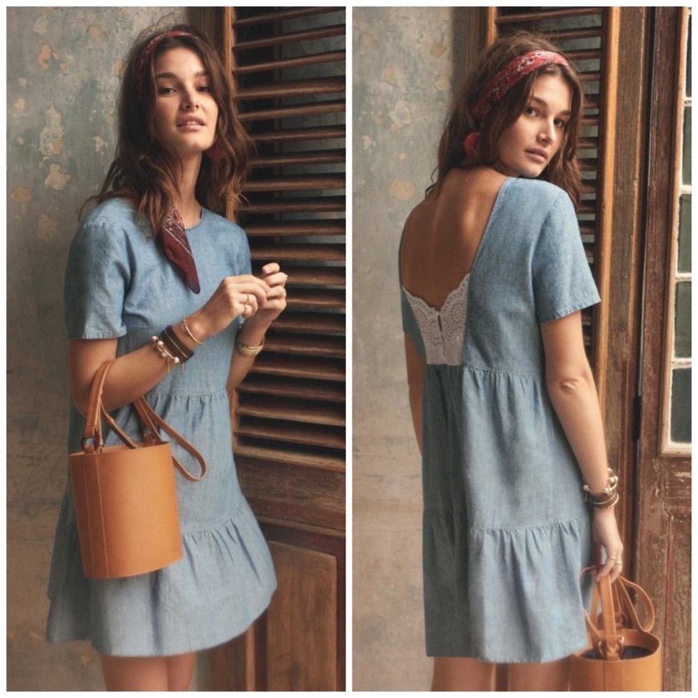 SEZANE Garance Lace Detail Dress